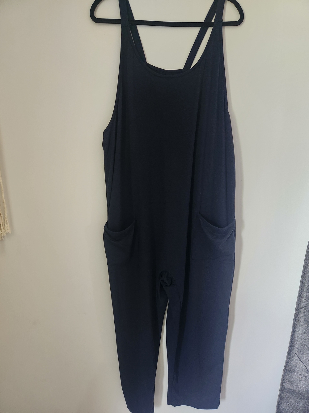 ZYIA Dark Navy Double-Strap Relaxed Jumpsuit with Pockets